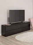 Тумба для ТВ Кастор, 6 ящиков, 194х40х54 см, черно-коричневая, дуб венге | изображение 1