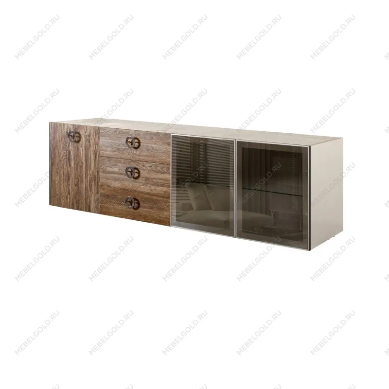 Комод 2.1м Bogemia Fly Wood Fi (Слоновая кость) (Novabuk/Хром) БМКМ-5[5][10]