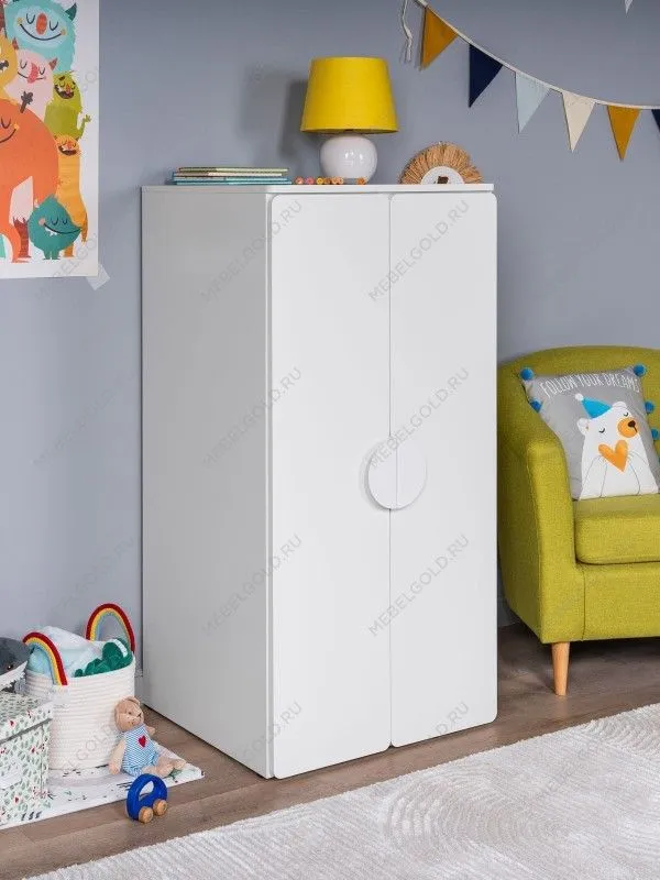 Шкаф распашной Пикси, с двумя дверьми и тремя полками 60х57х120, белый (робкий подснежник) | изображение 1