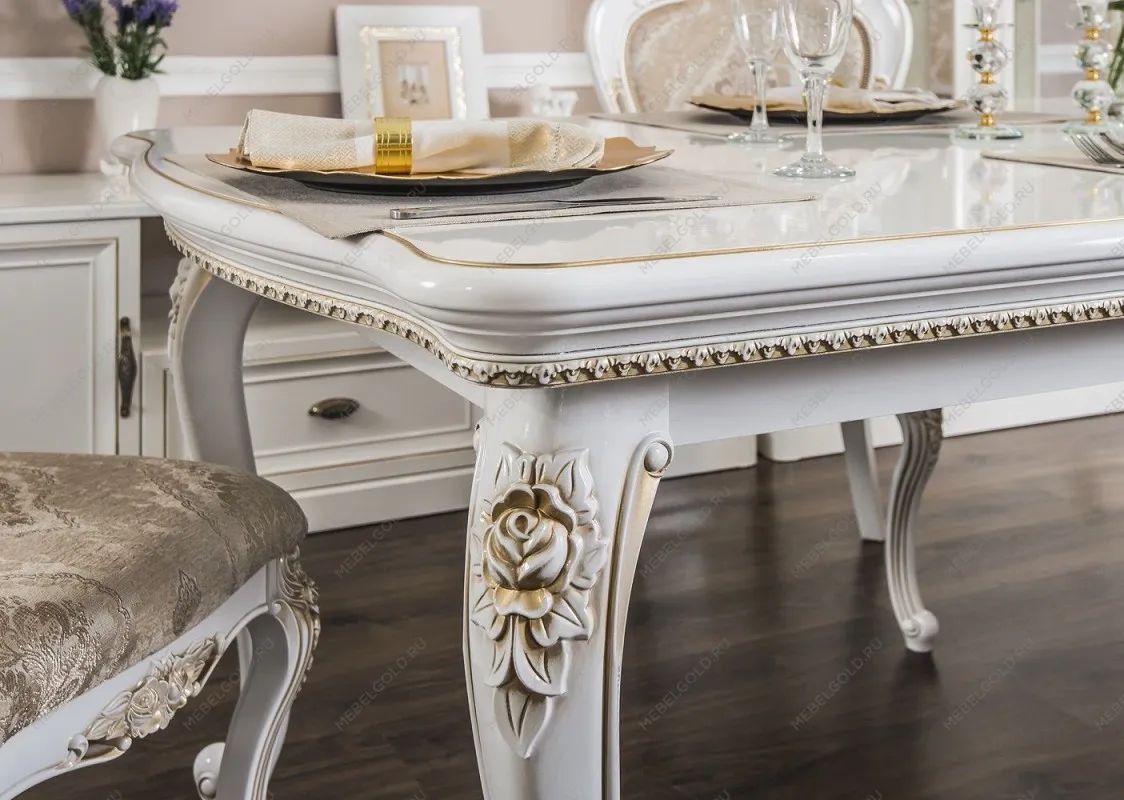 Стол Натали прямоугольный белый глянец | изображение 5