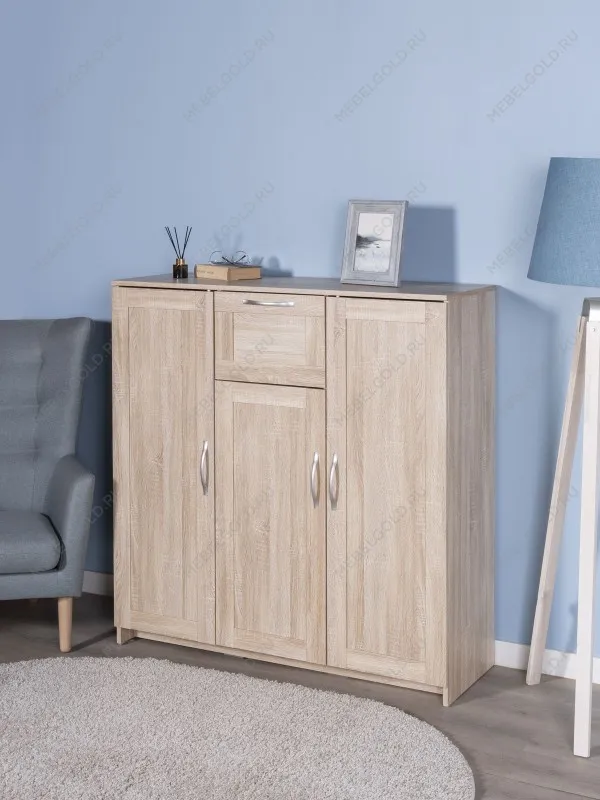 Тумба Сириус, 3 двери, 1 ящик, 117х41х124 см, дуб сонома | изображение 4