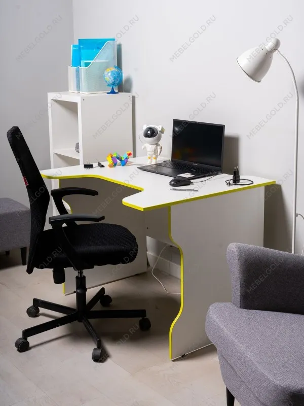 Стол компьютерный Вардиг, 100х75х82 см, белый/лайм | изображение 3