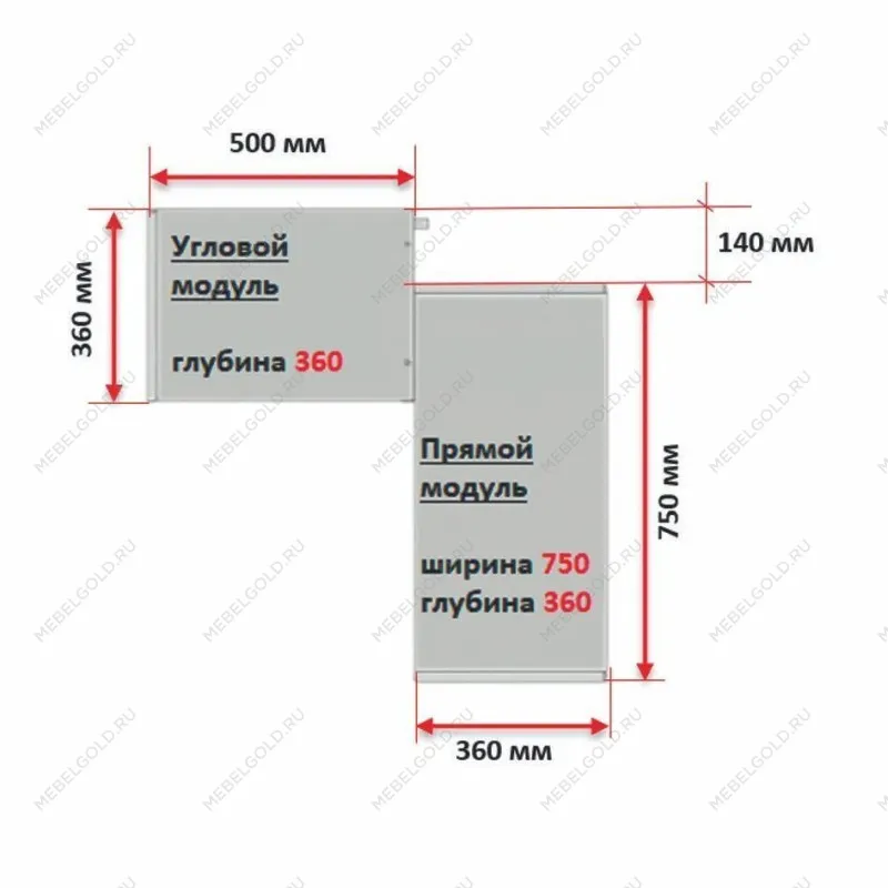 Угловой модуль гардероба МАКС, 50х36х233 см, серый | изображение 4