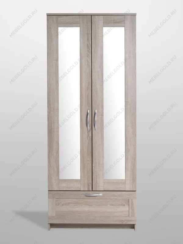 Шкаф Сириус, 2 двери и 1 ящик с зеркалом, 78х59х220 см, дуб сонома | изображение 9