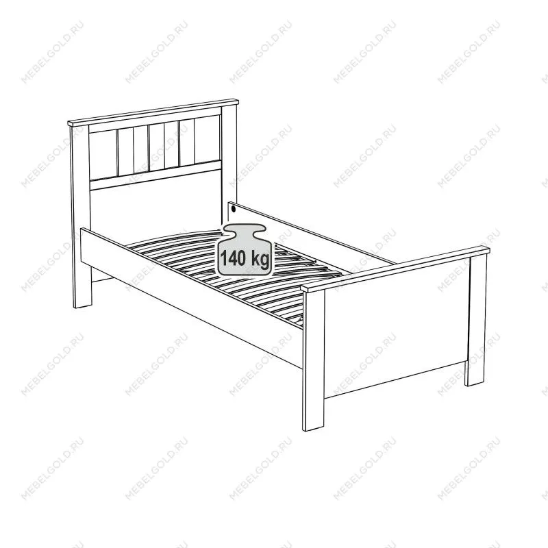 Кровать односпальная Сага, 90х200 см, темно-бирюзовая/ясень | изображение 3