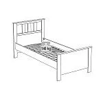 Кровать односпальная Сага, 90х200 см, темно-бирюзовая/ясень | изображение 3