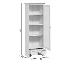 Шкаф-витрина Кентаки REG1W1S белый