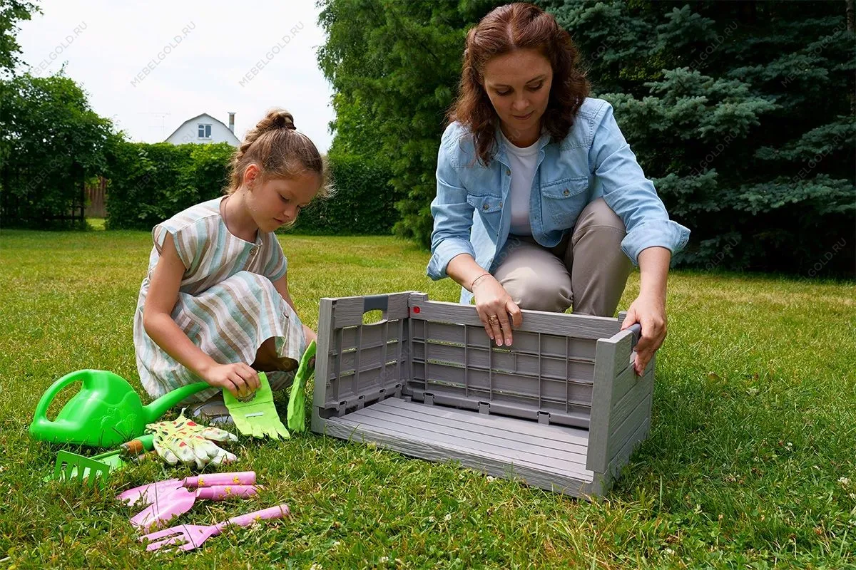 Ящик пластиковый складной Toomax Florida 50л, светло-серый | изображение 3