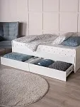 Кровать раздвижная Сириус, с ящиками, 80х200/160х200 см, белая | изображение 3