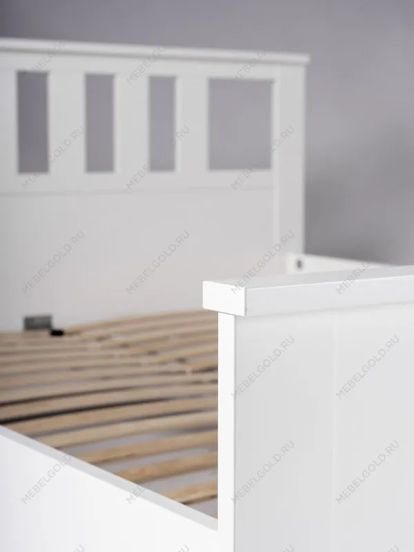 Кровать двуспальная Сага, 140х200 см, белая | изображение 7