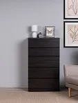 Комод Кастор, 5 ящиков, 65х40х112 см, черно-коричневый, дуб венге | изображение 1