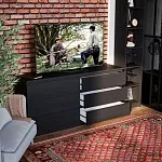 Комод Варма, 6 ящиков, горизонтальный, 160х78х40 см, шпон натурального дерева, ясень черный | изображение 7