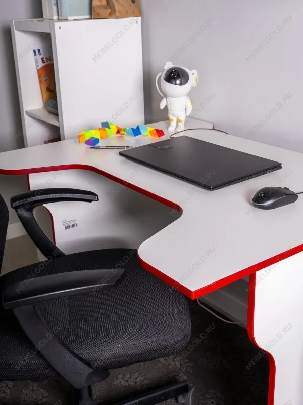 Стол компьютерный Вардиг, 100х75х82 см, белый/красный | изображение 2