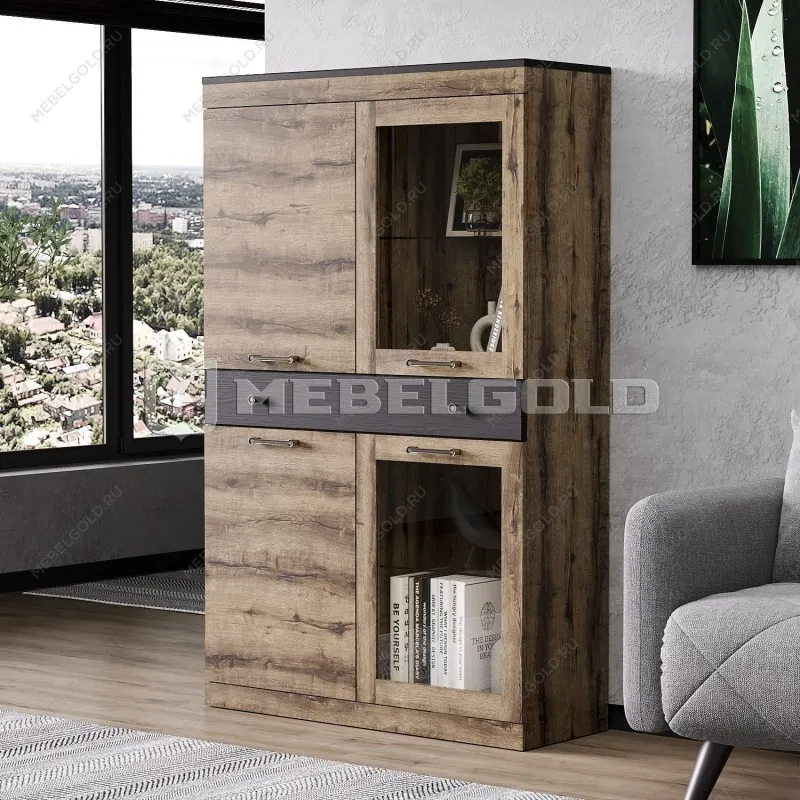 Шкаф с витриной Джаггер 2V2D1S | изображение 2