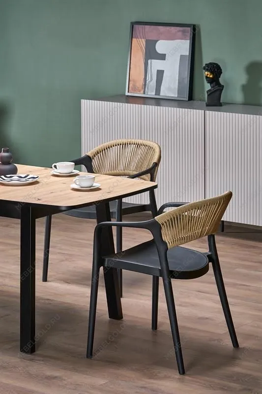 Стол обеденный Halmar BARRIL 130 (дуб артизан/черный) | изображение 13