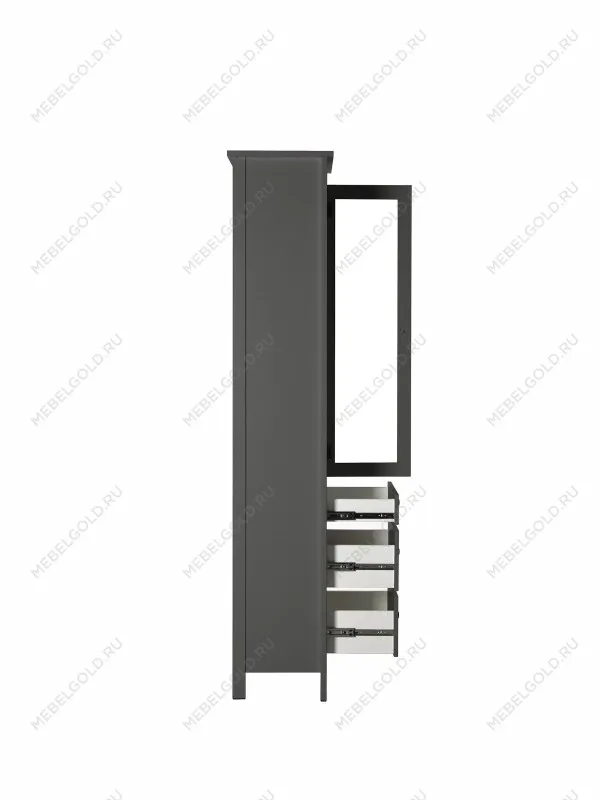 Шкаф с витриной Сага, 50х41х215 см, серый | изображение 17