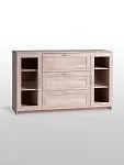 Тумба Сириус, 2 двери со стеклом и 3 ящика, 156х41х95 см, дуб сонома | изображение 9