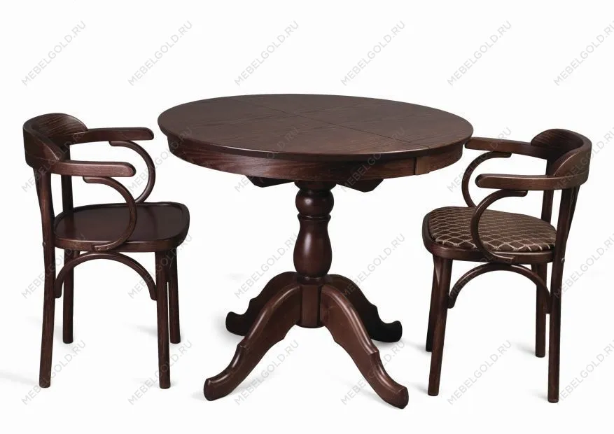 Стол обеденный Круглый-0090 (темный тон) | изображение 3