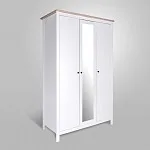 САГА шкаф 3 двери с зеркалом белый/ясень | изображение 1