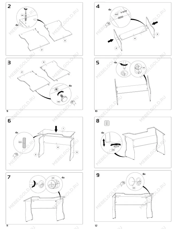 Стол компьютерный Вардиг, 120х75х82 см, антрацит/красный | изображение 6
