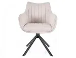Стул кухонный Signal AZALIA Velvet Bluvel 30 поворотный (светло-бежевый/черный) | изображение 1