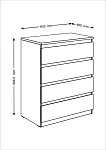 МАЛЬТА комод ИКЕА / IKEA 4 ящика 80х99 Дуб Венге | изображение 3