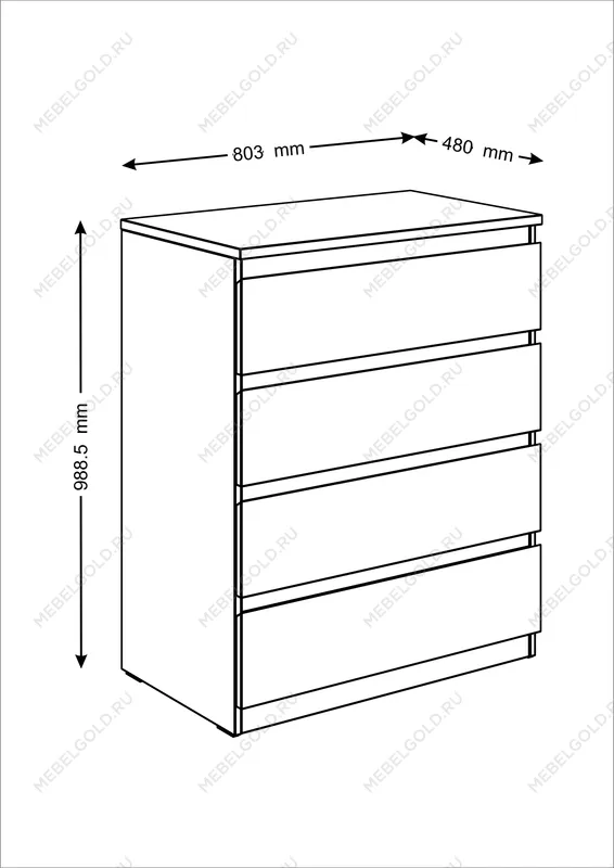 МАЛЬТА комод ИКЕА / IKEA 4 ящика 80х99 сонома | изображение 3