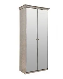 Шкаф Патрисия 2-дверный с зеркалом крем корень глянец