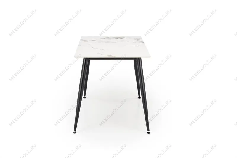 Стол обеденный Halmar EMILIO 140 (белый мрамор/черный) | изображение 3