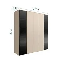 Шкаф 5-ти дв. Bogemia Air (Ваниль/Черный) БМШ2/5(2)