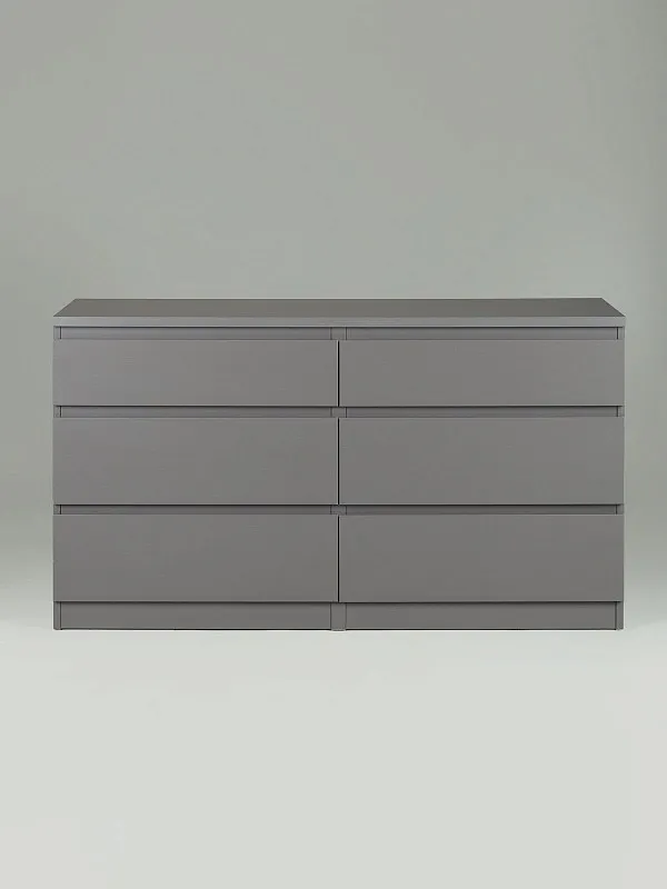 Комод Кастор, 6 ящиков, 129х40х71 см, серый | изображение 9