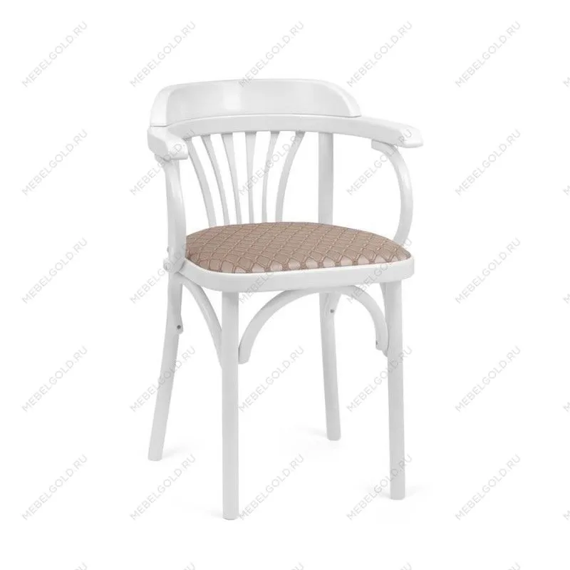 Стул Михаэль мягкий (эмаль белая, ткань 1 beige)