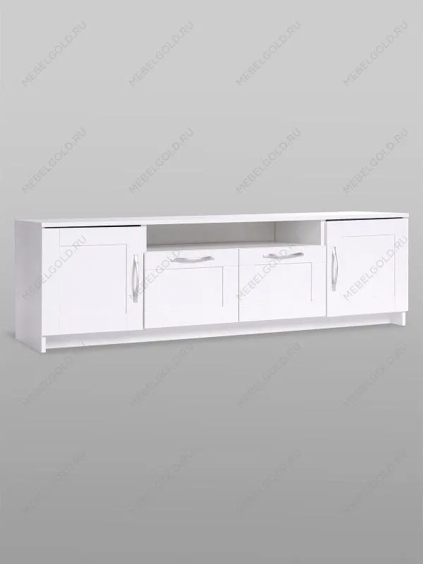 Тумба для ТВ Сириус, 2 двери и 2 ящика, 156х41х47 см, белая | изображение 10