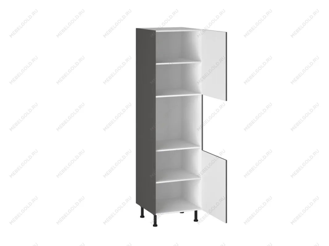 Шкаф-пенал ПГ-60 бока МДФ, Виста (600*586*2216) Экокожа Серый, 26673 | изображение 1