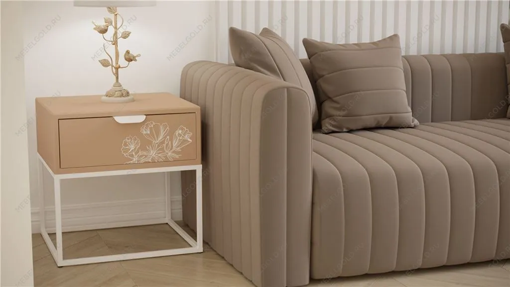 Тумбочка прикроватная Дрим (Пудра/Белый 7097283102) | изображение 2