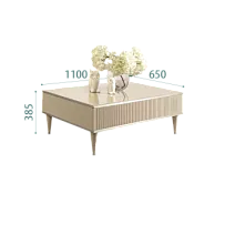 Журнальный столик с ящиком Римини СОЛО (Ваниль/Серебро) РМСТ-2(s)