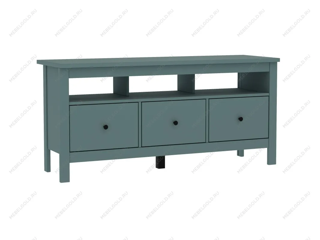 Тумба ТВ Сага, 3 ящика, 131х42х63 см, темно-бирюзовая | изображение 14