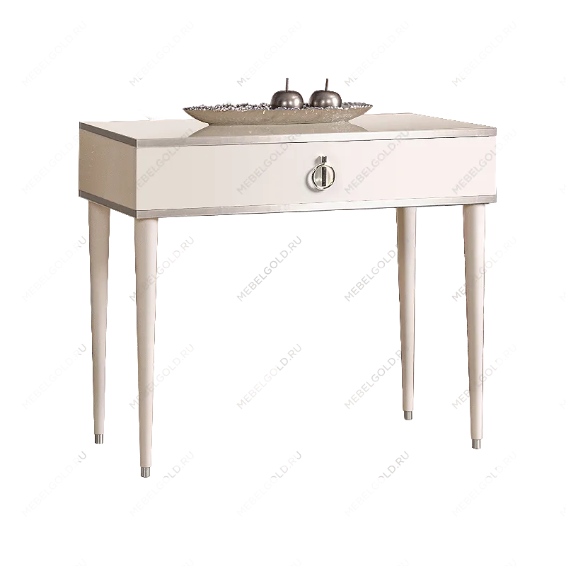 Стол туалетный узкий Римини (Слоновая кость/Серебро) РМСТ-1[9]