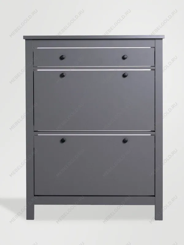 Обувница Сага с 2 откидными ящиками 92х122 серая | изображение 6