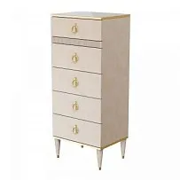 Комод узкий с планкой Римини СОЛО (Латте/Золото) РМКМ-2(s)