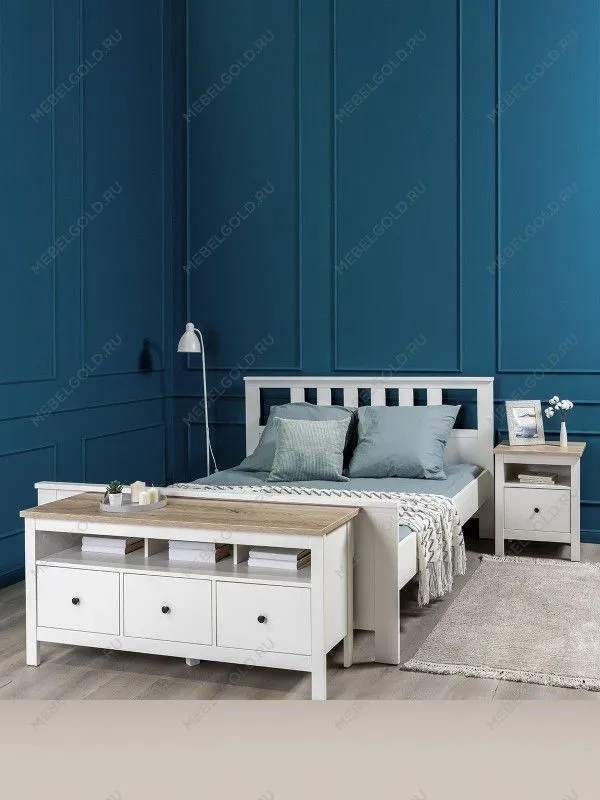 Кровать двуспальная Сага, 160х200 см, белая | изображение 1