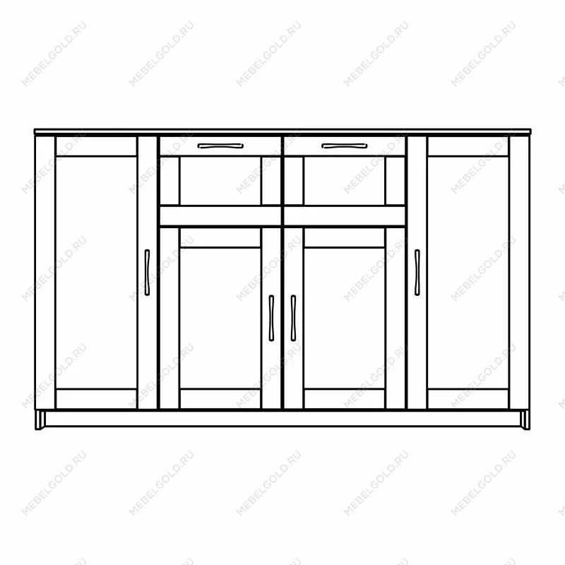Тумба Сириус, 4 двери и 2 ящика, 156х41х95 см, дуб венге, черно-коричневая | изображение 13