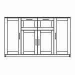 Тумба Сириус, 4 двери и 2 ящика, 156х41х95 см, дуб венге, черно-коричневая | изображение 13