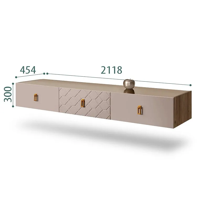 Тумба телевизионная 2.1м Bogemia Woodline Fly Fa (Мокка) (Lakobel/Золото) БМТ-2[10]