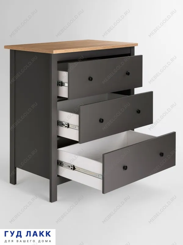 Комод Сага, 92х51х100 см, серый/ясень | изображение 7