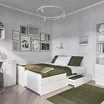 Кровать раздвижная Сириус, с ящиками, 90х200/180х200 см, белая | изображение 7