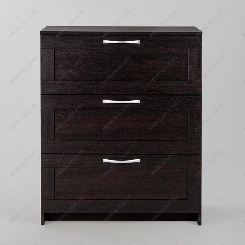 Комод Сириус, 3 ящика, 78х41х94 см, дуб венге, черно-коричневый | изображение 7