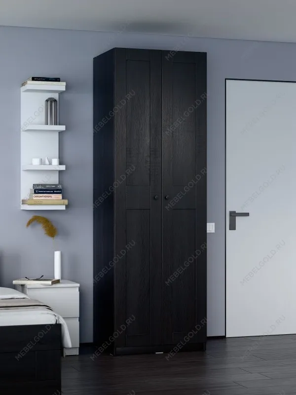 Шкаф Макс, 2 двери, 75х61х233 см, черно-коричневый, дуб венге | изображение 3