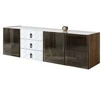 Комод 2.1м Bogemia Woodline Fly Fa (Белый) (Lakobel/Черный) БМКМ-5[5]