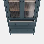 САГА шкаф с витриной 90 МОРУ темно-бирюзовый/ясень | изображение 5